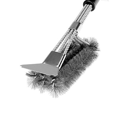 BBQ Grill Cleaner Brush 3D Scrubber - Stainless Steel Wire Bristle Barbecue Cleaning Tool Grill Brush