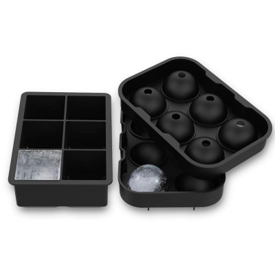 Cube Maker Silicone Mold 6 Cell Big Sphere Ice Ball Square Ice Cube Tray Whiskey Wine Cocktail Party Bar Accessories