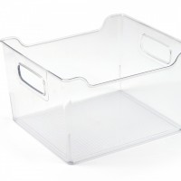 Large Clear Plastic Food Storage Bin Refrigerator Organizer Bins